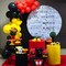 Race Car Birthday Balloons (12 Inch) – 50 Pack Red, Yellow & Black Latex Balloons with Cartoon Confetti – Carnival & Circus Party Decorations – F1 Racing Theme & Mickey Clubhouse Decor – Thickened Helium Grade Balloon Set